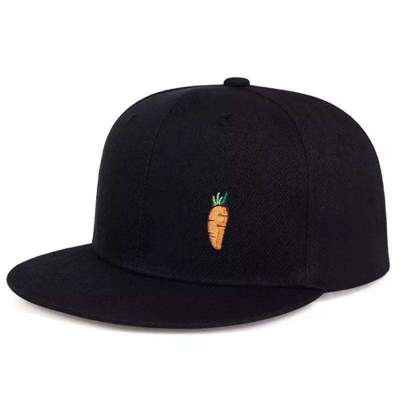 Carrot Black Snapback Cap