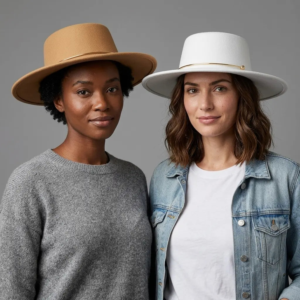Castelnou Wide Brimmed Boater Hat