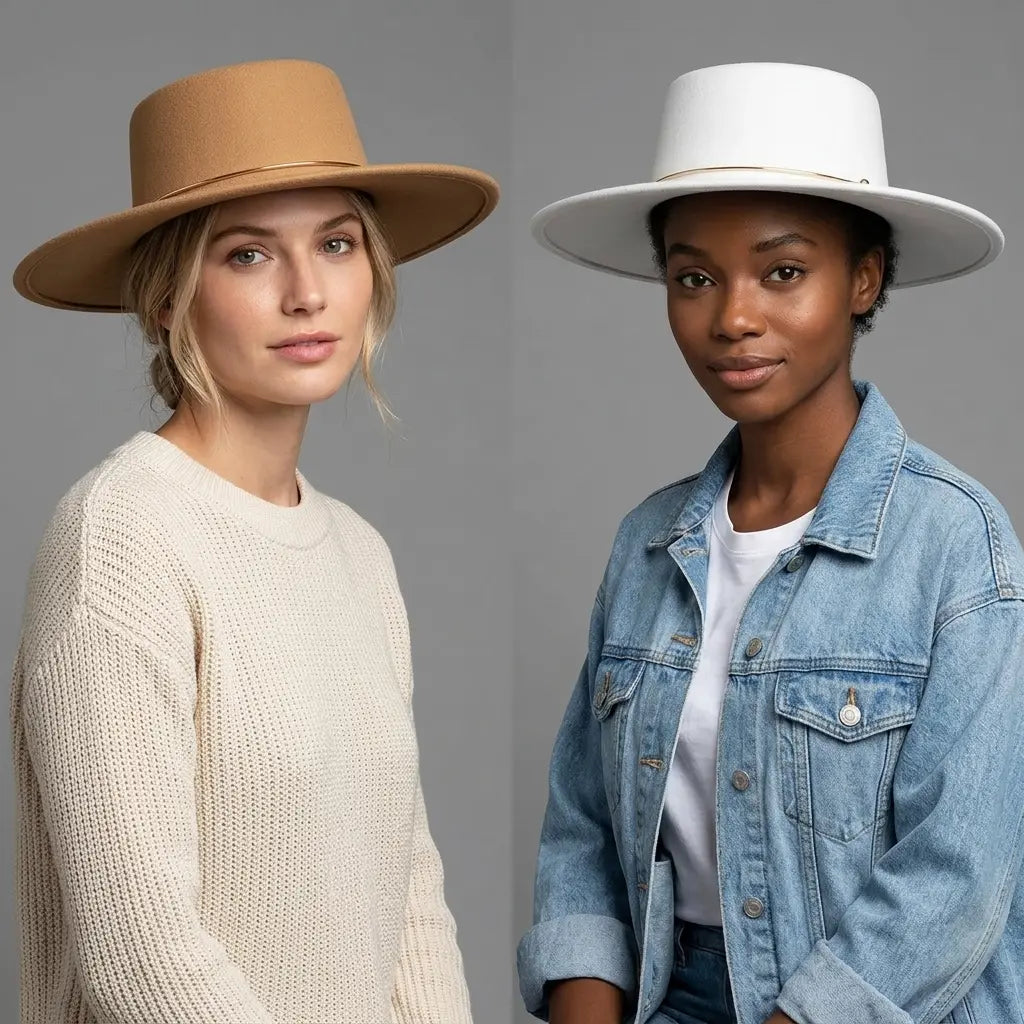 Castelnou Wide Brimmed Boater Hat
