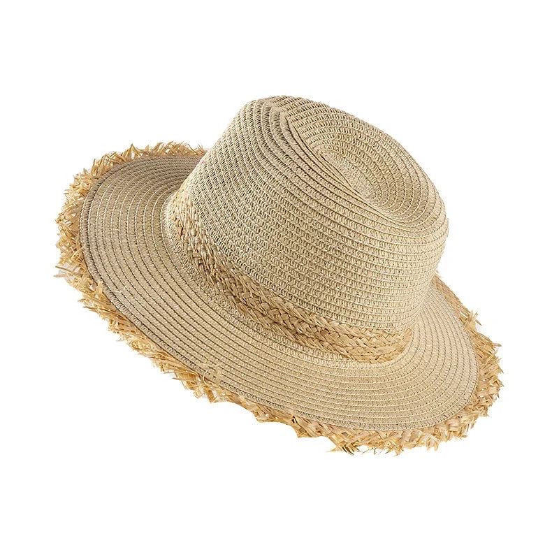 Castelo Summer Straw Tassle Brim Fedora Hat