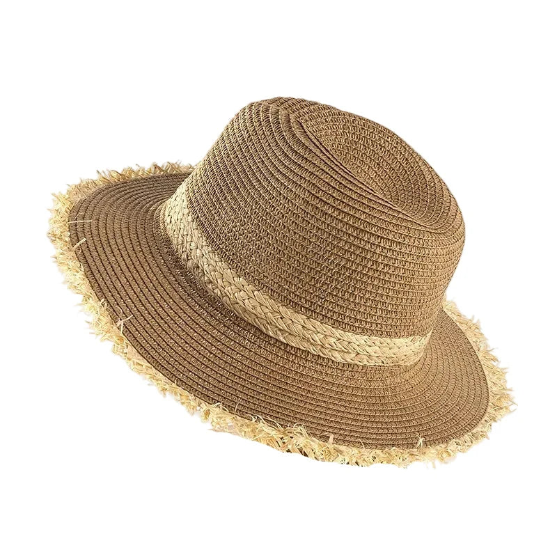 Castelo Summer Straw Tassle Brim Fedora Hat