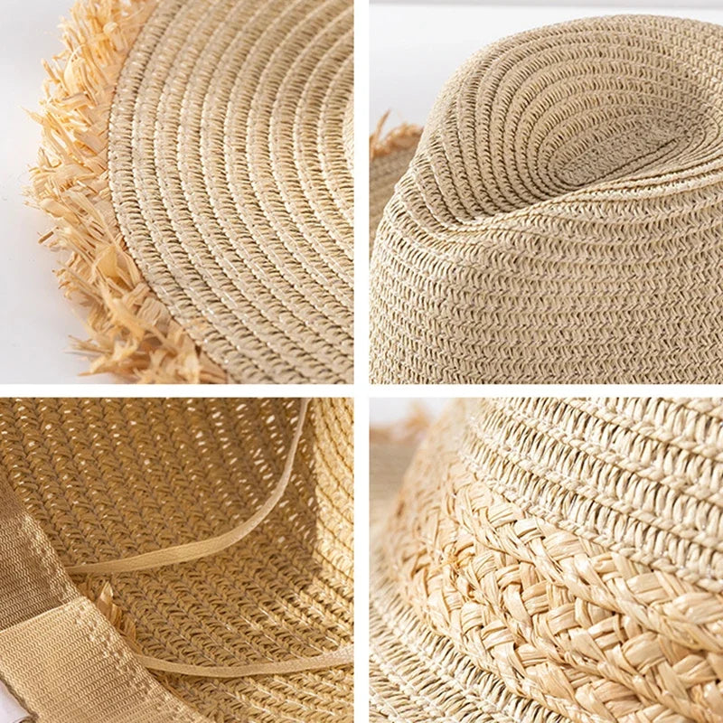 Castelo Summer Straw Tassle Brim Fedora Hat