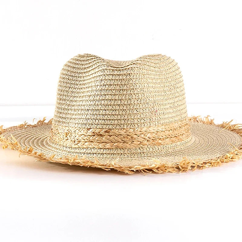 Castelo Summer Straw Tassle Brim Fedora Hat