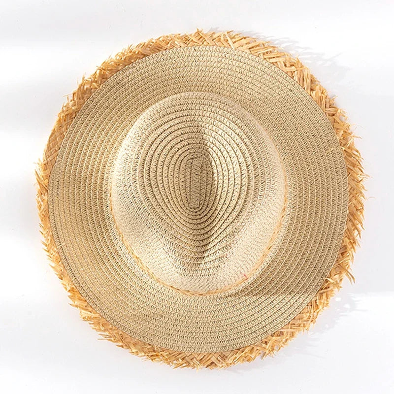 Castelo Summer Straw Tassle Brim Fedora Hat