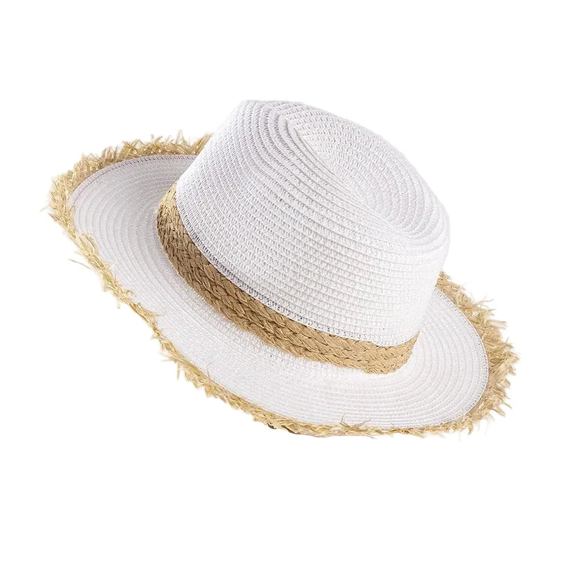 Castelo Summer Straw Tassle Brim Fedora Hat