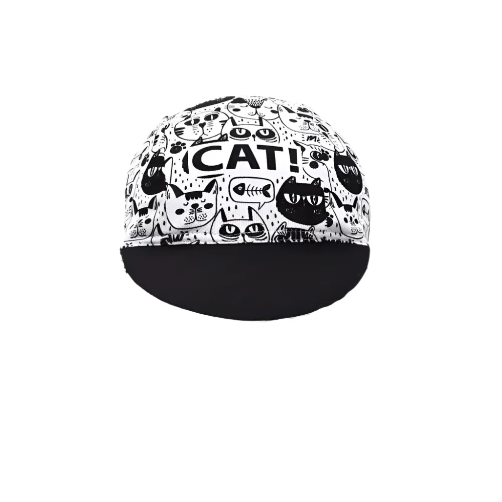 Cat Black & White Cycling Cap