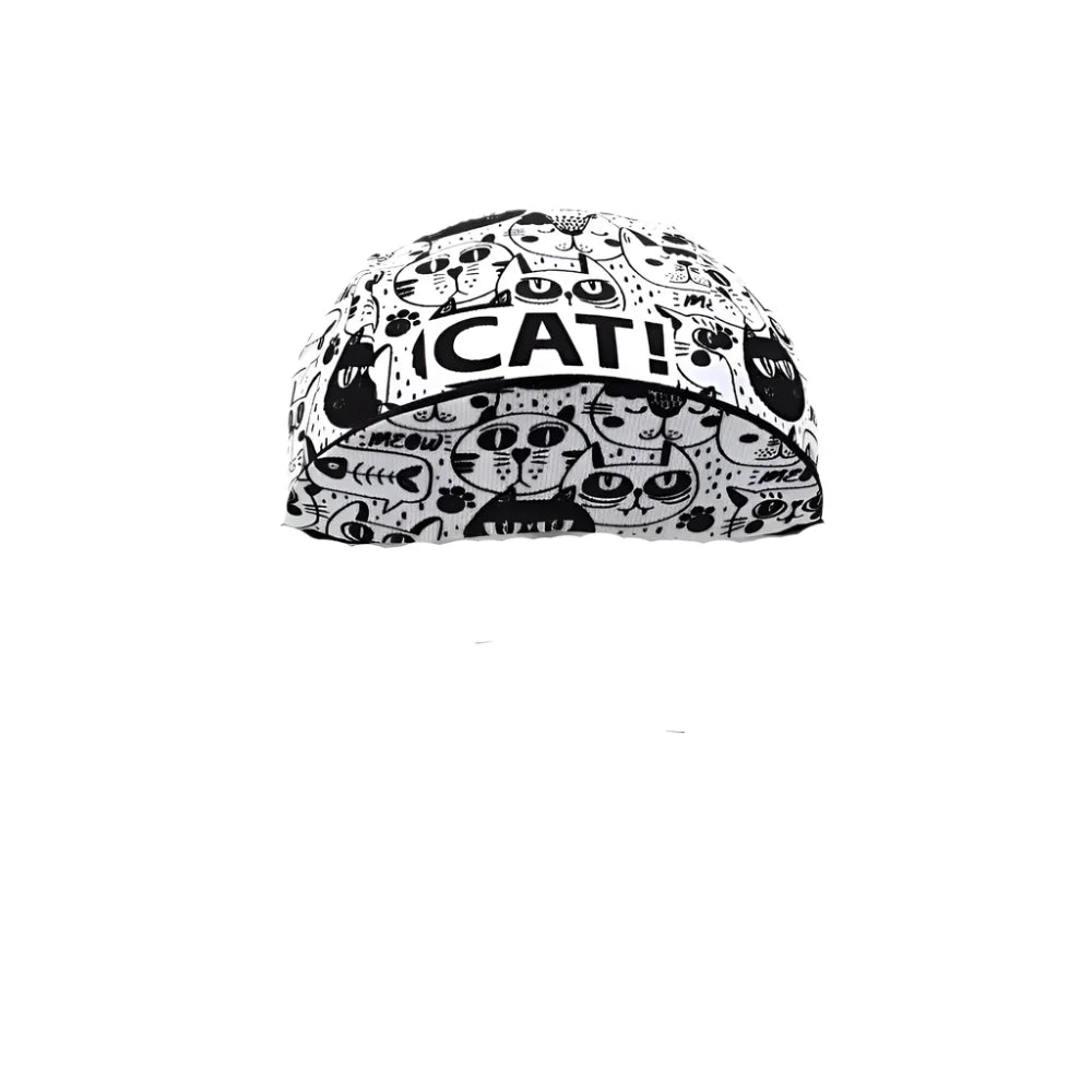 Cat Black & White Cycling Cap