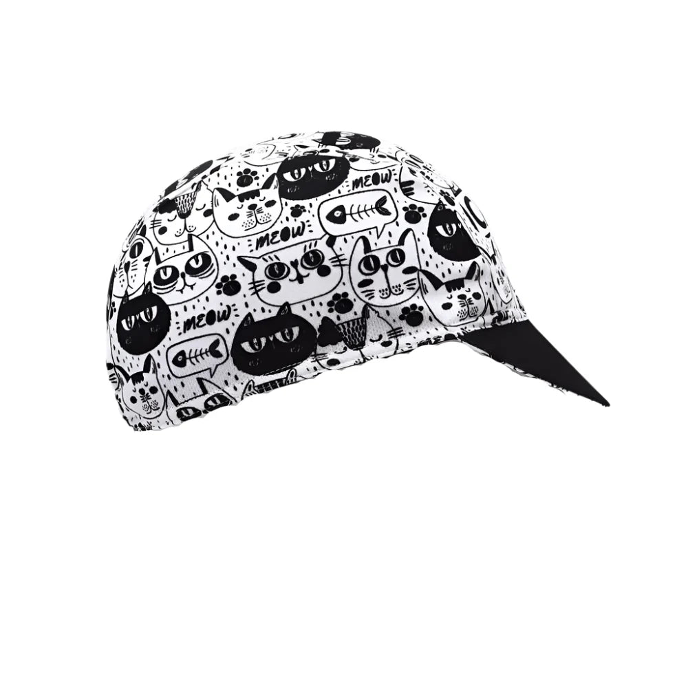 Cat Black & White Cycling Cap