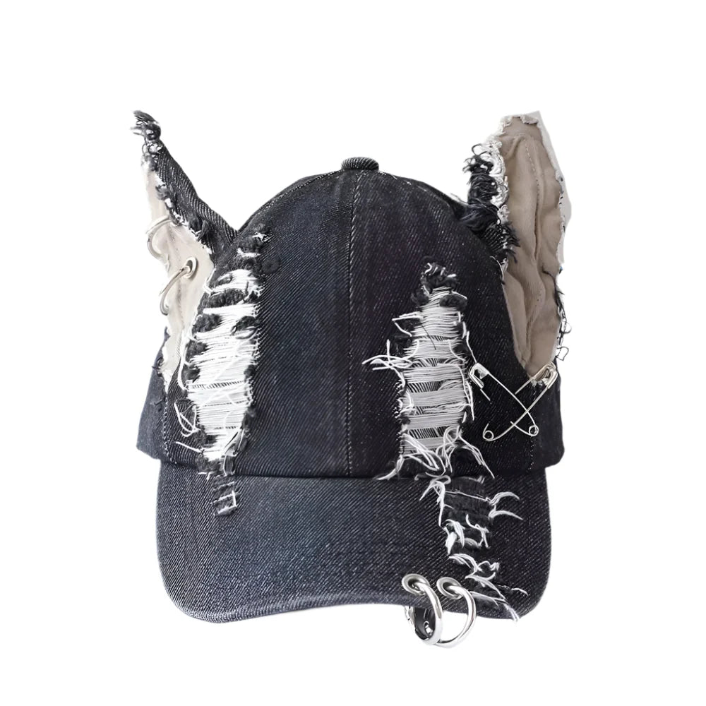 Cat Ears Black Baseball Cap