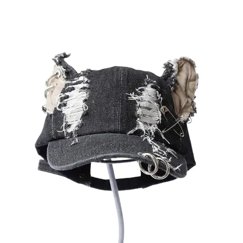 Cat Ears Black Baseball Cap