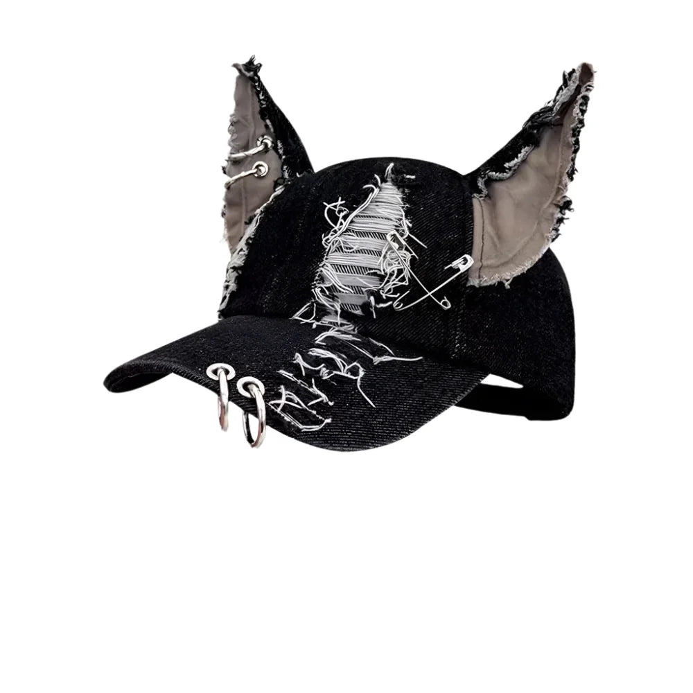 Cat Ears Black Baseball Cap