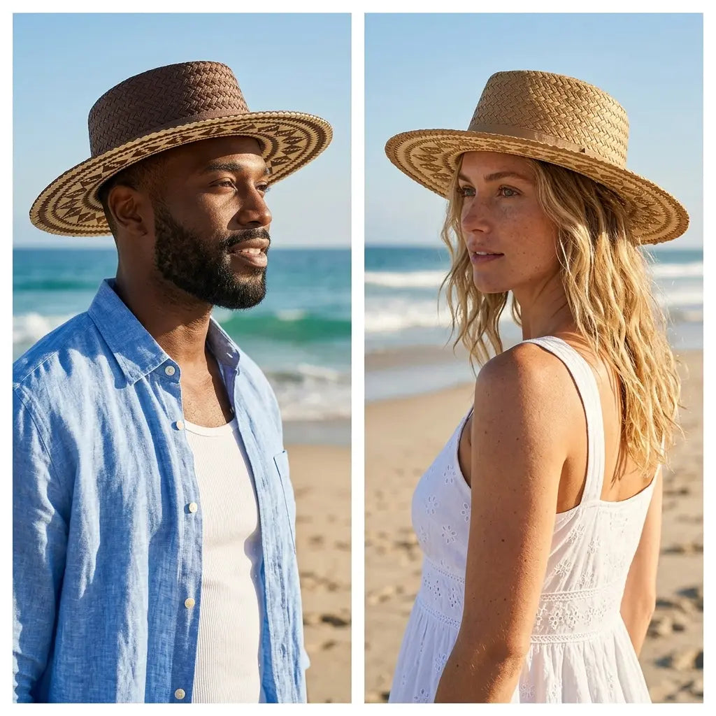 Cauca Summer Straw Wide Brim Porkpie Hat
