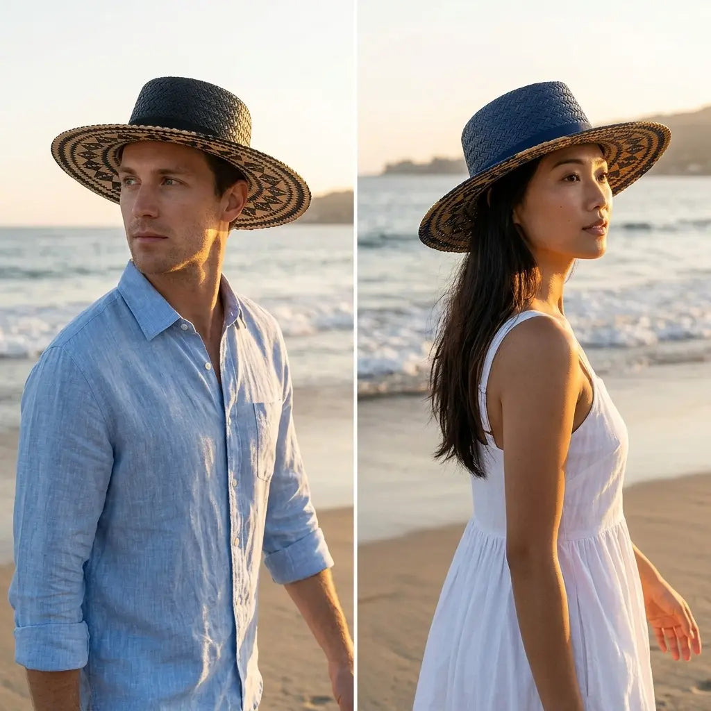 Cauca Summer Straw Wide Brim Porkpie Hat