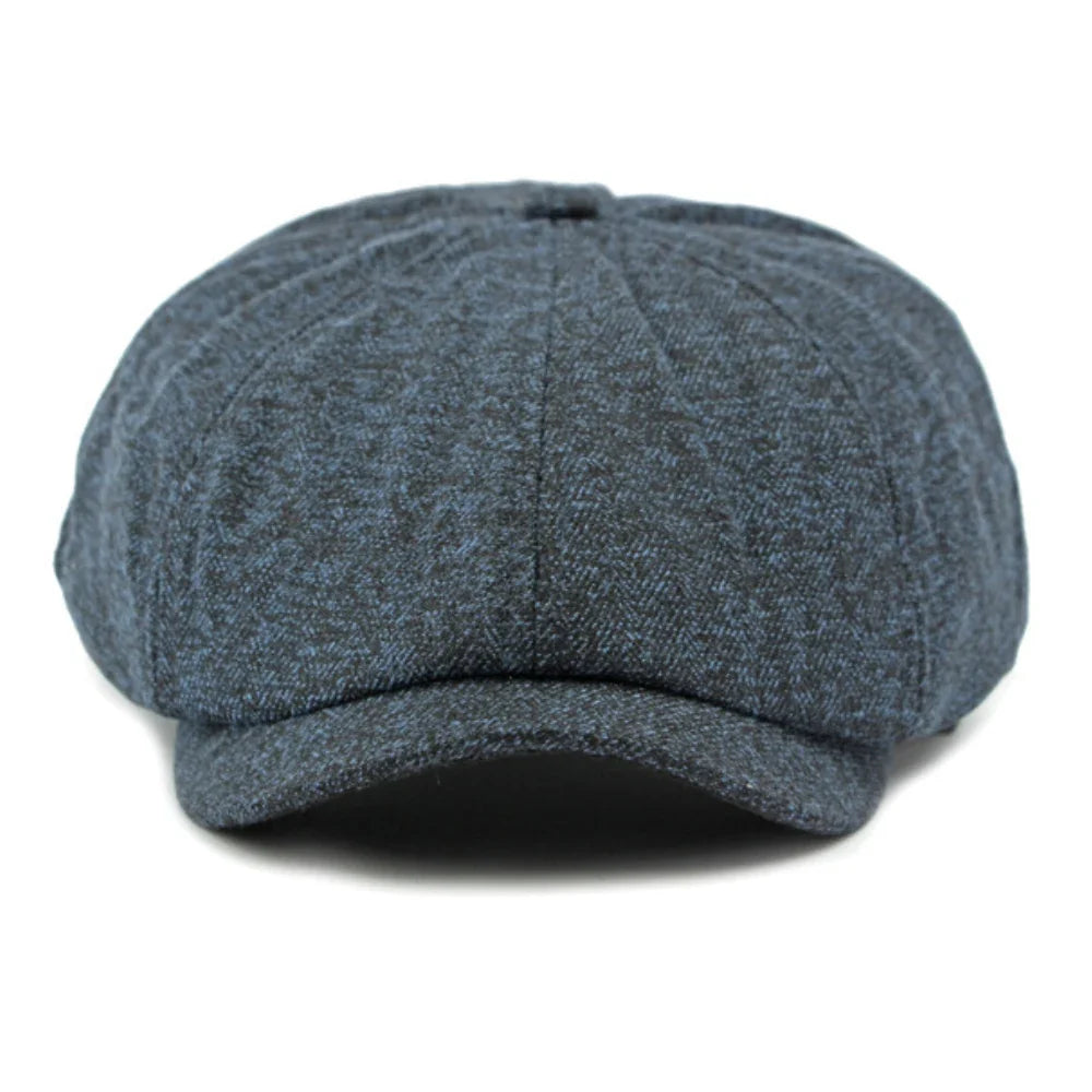 Cezanne Herringbone Cotton Newsboy Cap