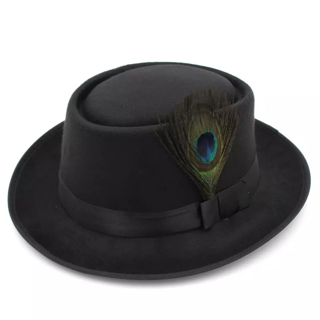 Chamberlain Feathers Wool Porkpie Hat