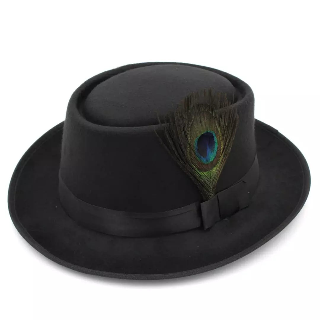 Chamberlain Feathers Wool Porkpie Hat