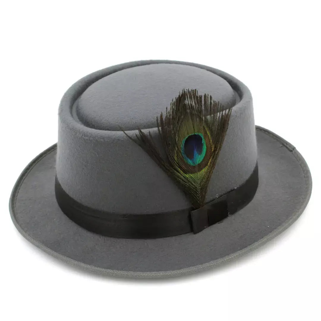 Chamberlain Feathers Wool Porkpie Hat