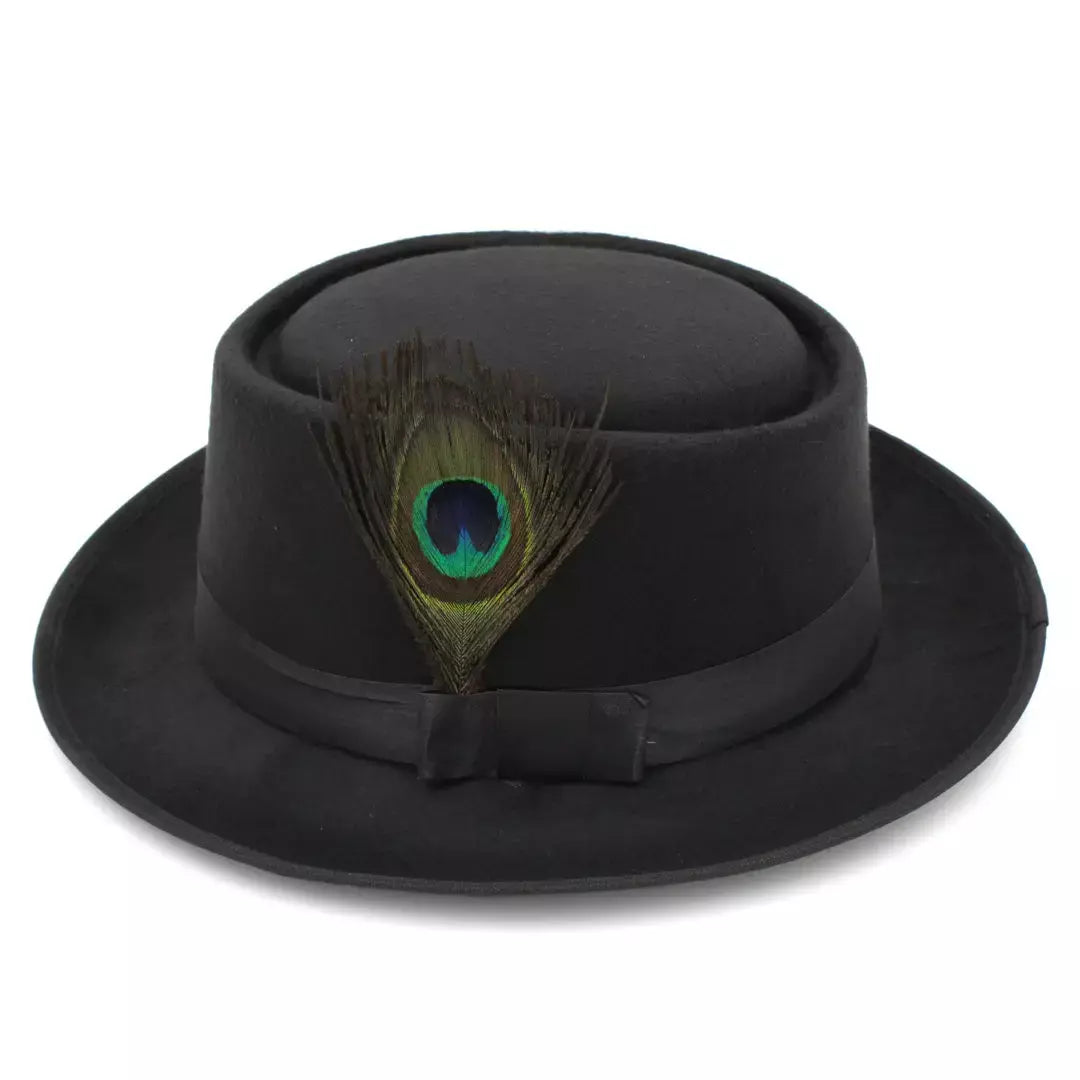 Chamberlain Feathers Wool Porkpie Hat
