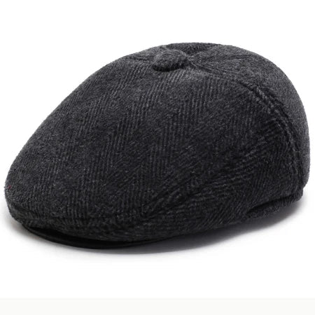 Chapman Winter Earflaps Wool Flat Cap
