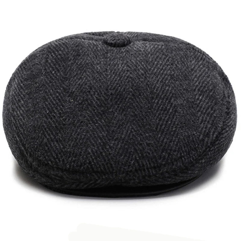 Chapman Winter Earflaps Wool Flat Cap