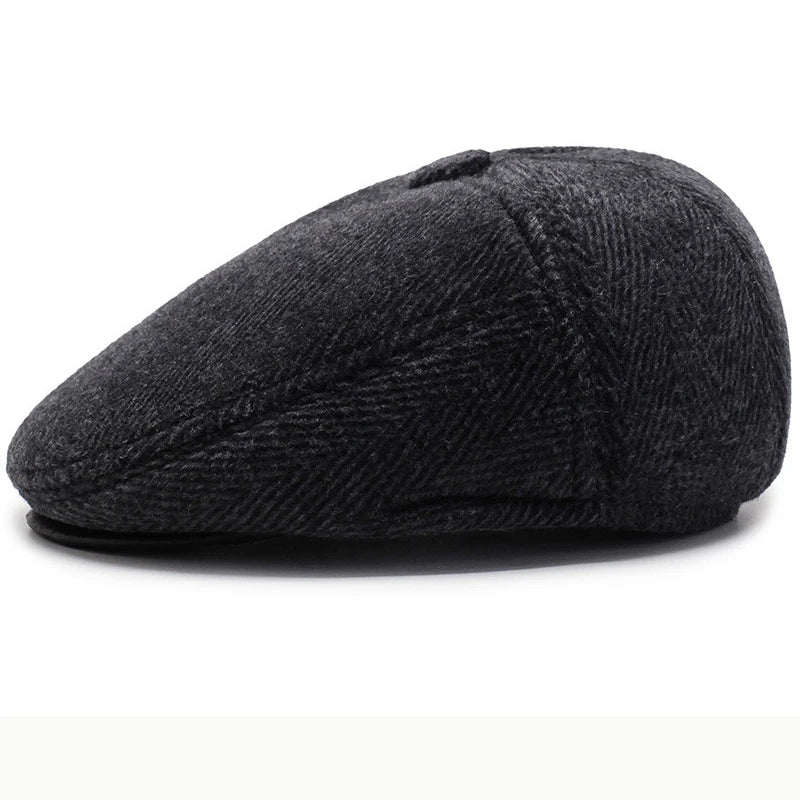 Chapman Winter Earflaps Wool Flat Cap