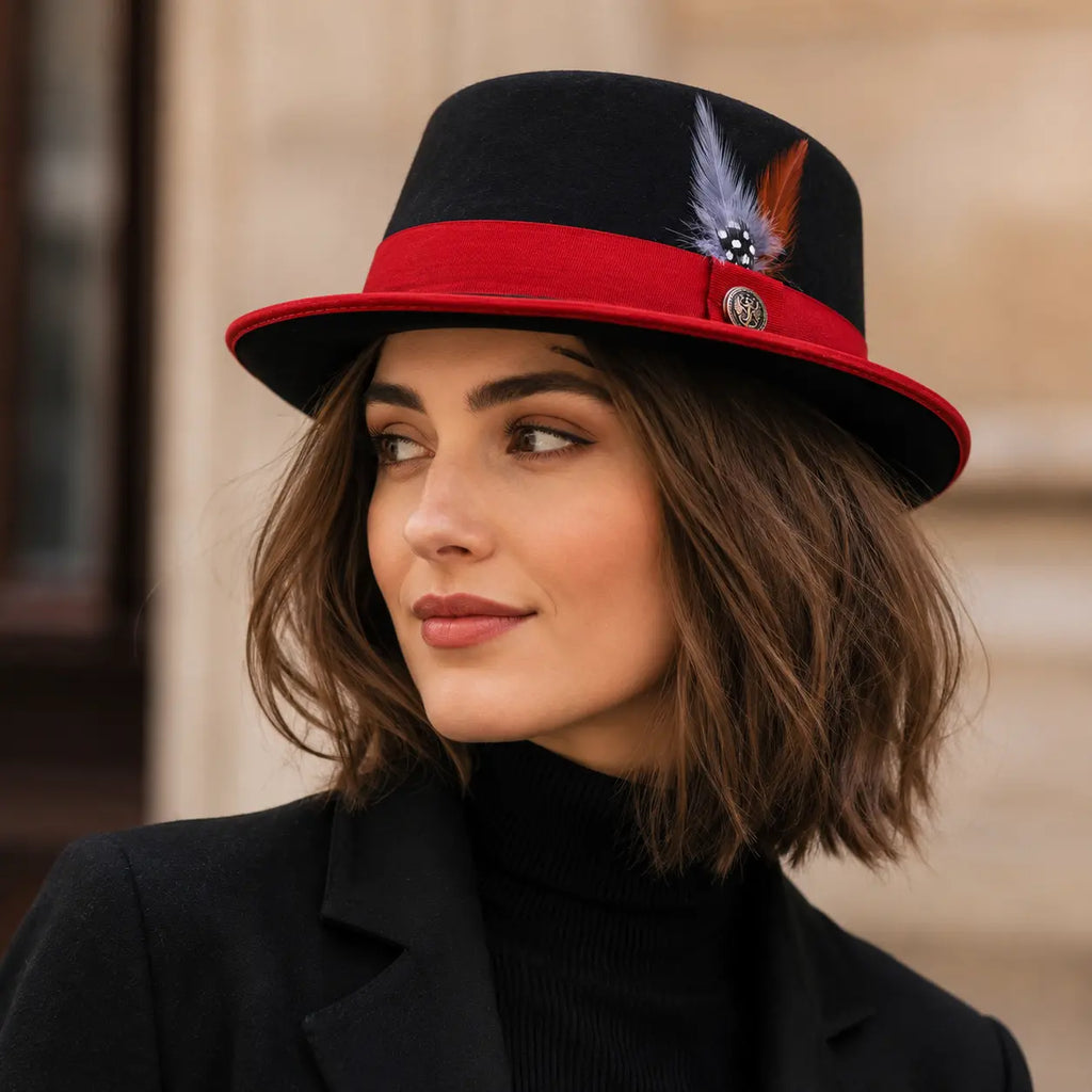 Charleroy Feather Wool Porkpie Hat