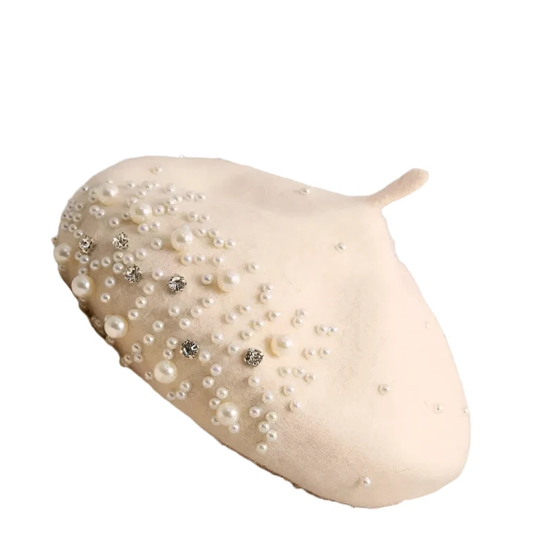 Charlotte Rhinestones Wool Beret