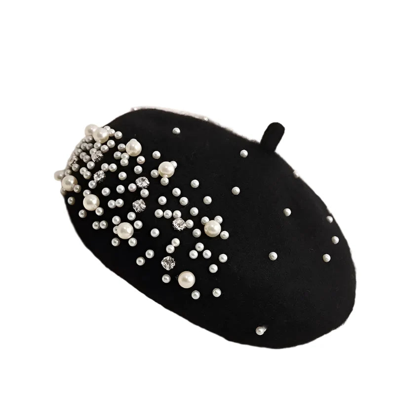Charlotte Rhinestones Wool Beret