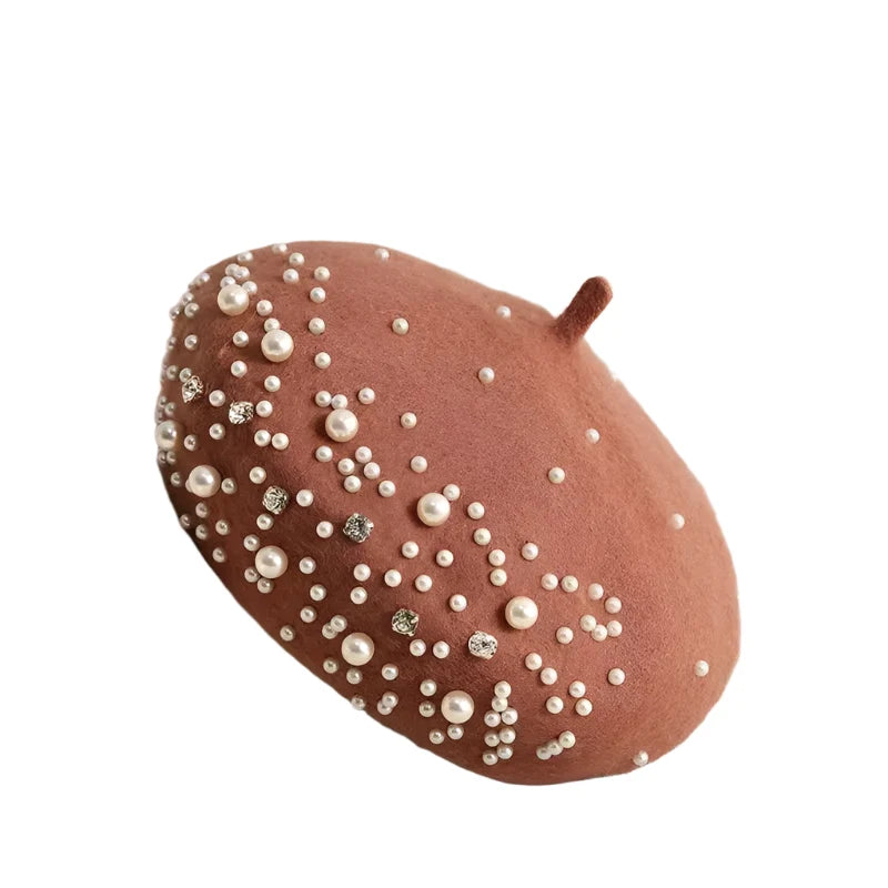 Charlotte Rhinestones Wool Beret