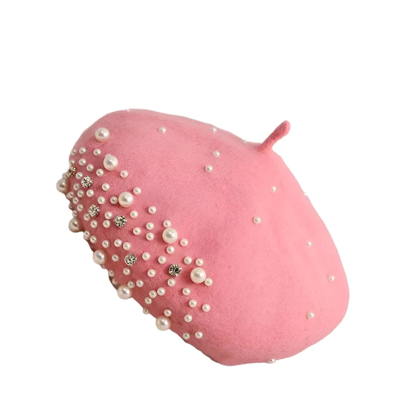 Charlotte Rhinestones Wool Beret