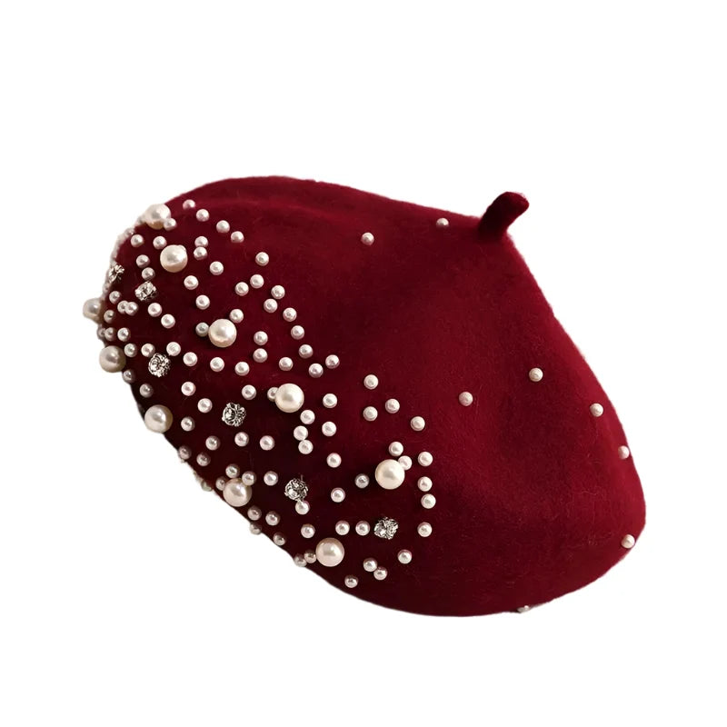 Charlotte Rhinestones Wool Beret