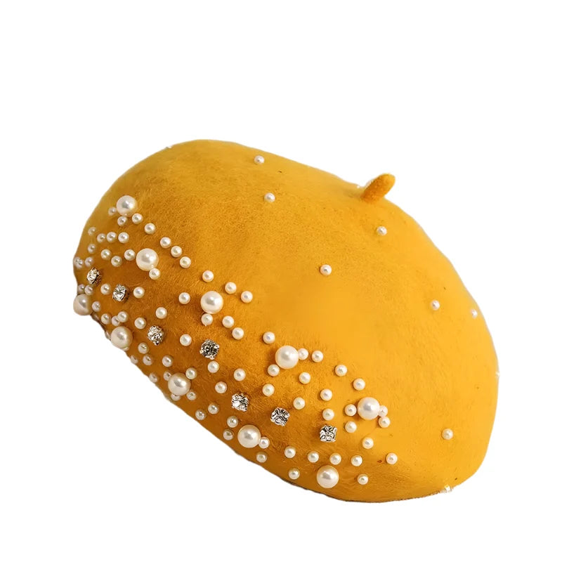 Charlotte Rhinestones Wool Beret