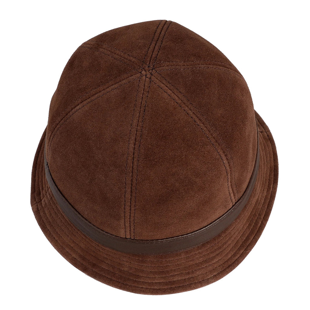 Charlotte Woman Genuine Suede Leather Cloche Hat
