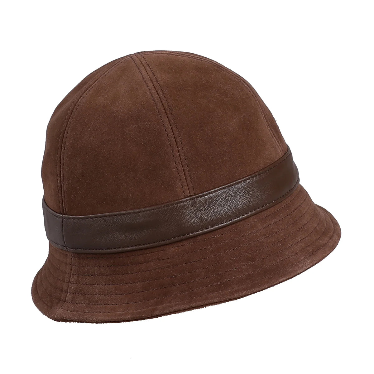 Charlotte Woman Genuine Suede Leather Cloche Hat