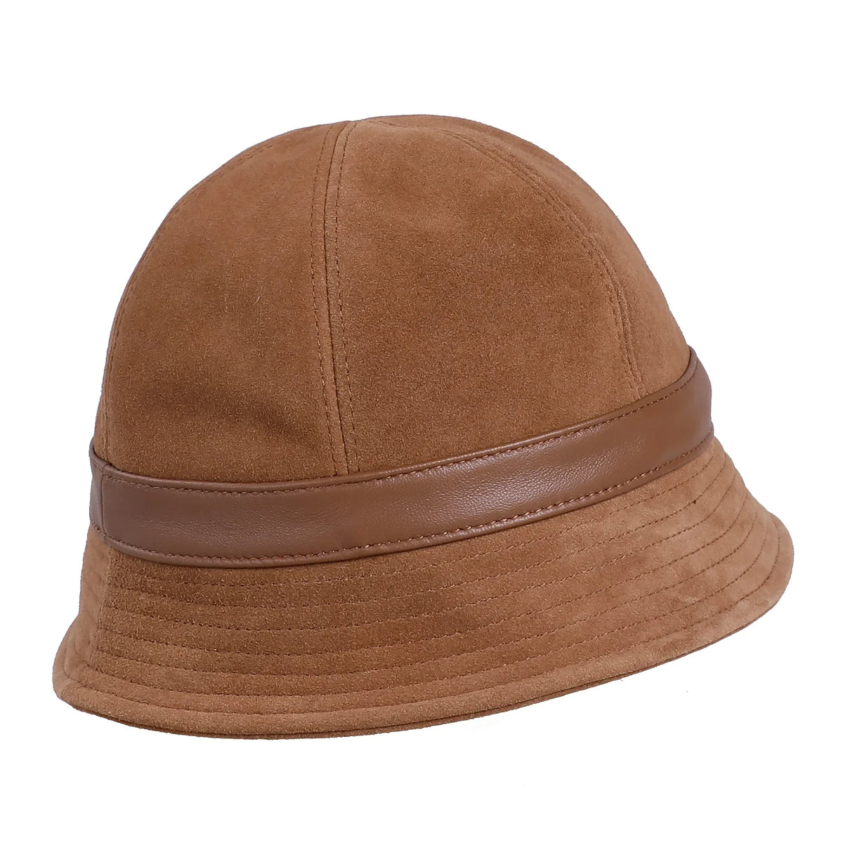 Charlotte Woman Genuine Suede Leather Cloche Hat
