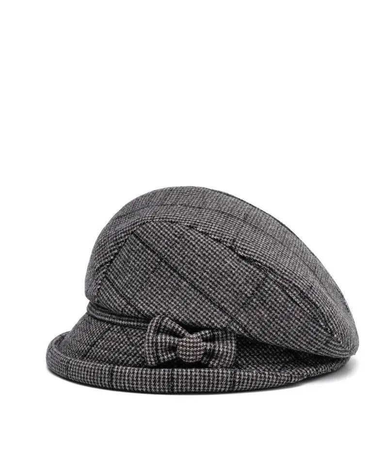 Charlotte Women Vintage Bow Plaid Beret