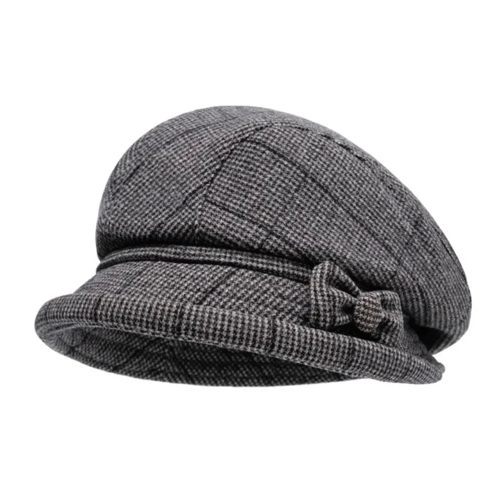 Charlotte Women Vintage Bow Plaid Beret