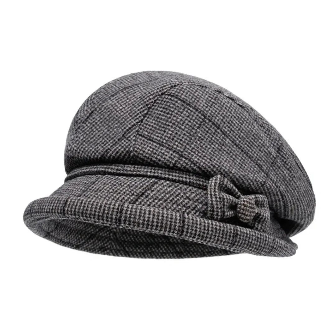 Charlotte Women Vintage Bow Plaid Beret