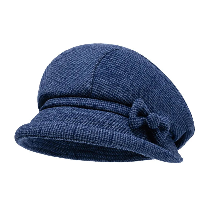 Charlotte Women Vintage Bow Plaid Beret