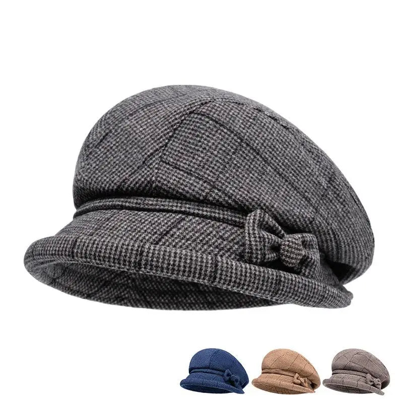 Charlotte Women Vintage Bow Plaid Beret