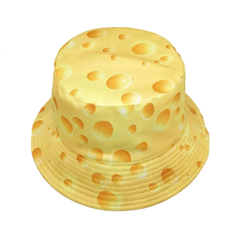 Cheese Print Reversible Bucket Hat