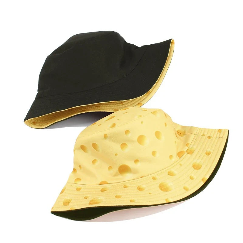 Cheese Print Reversible Bucket Hat
