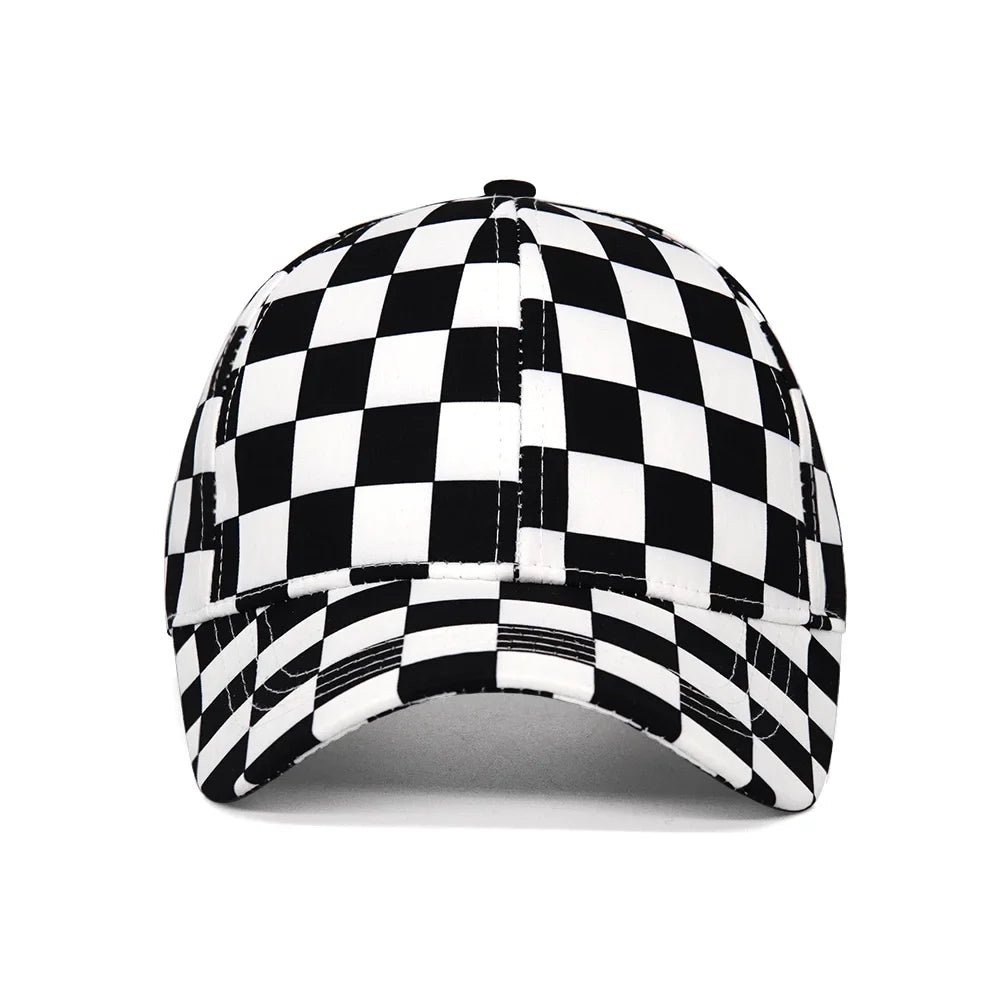 Chessboard Lattice Plaid Baseball Cap