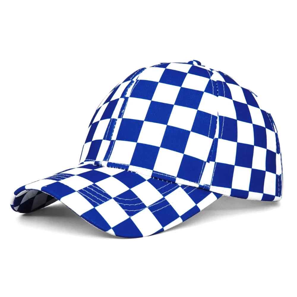 Chessboard Lattice Plaid Baseball Cap