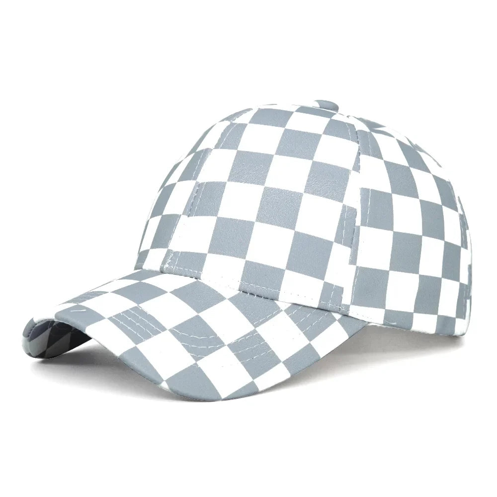 Chessboard Lattice Plaid Baseball Cap