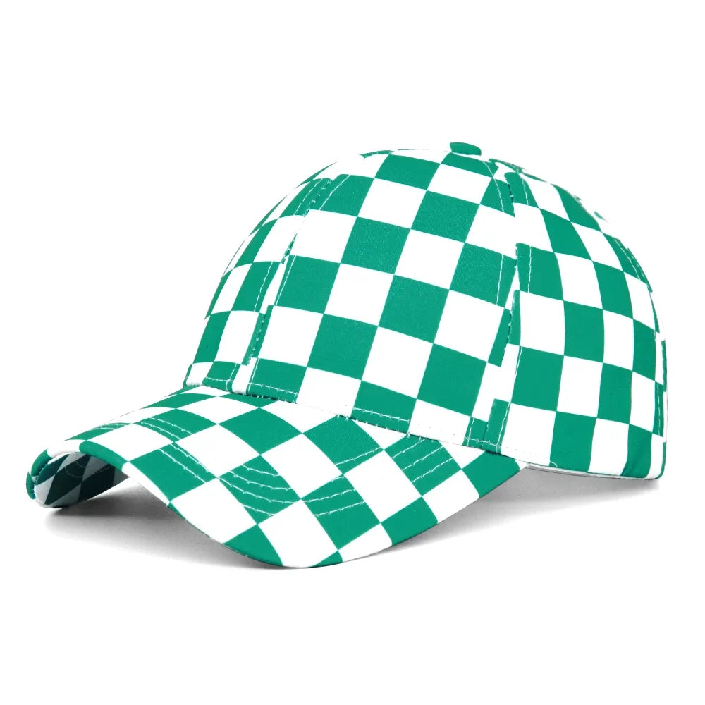 Chessboard Lattice Plaid Baseball Cap
