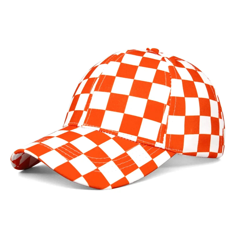 Chessboard Lattice Plaid Baseball Cap
