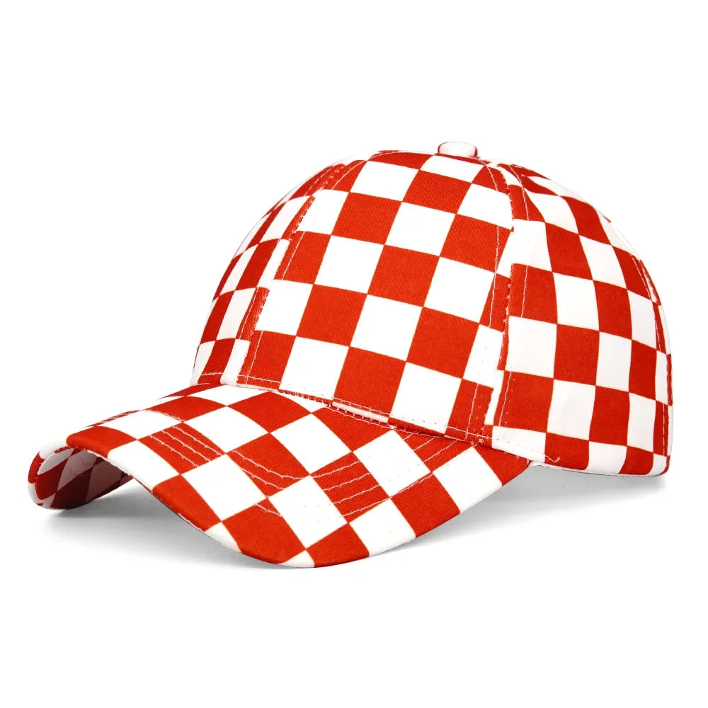 Chessboard Lattice Plaid Baseball Cap