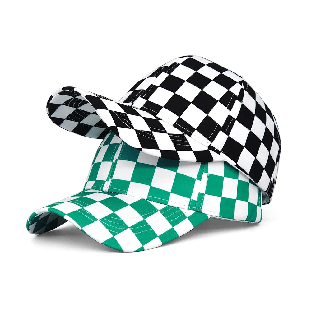 Chessboard Lattice Plaid Baseball Cap