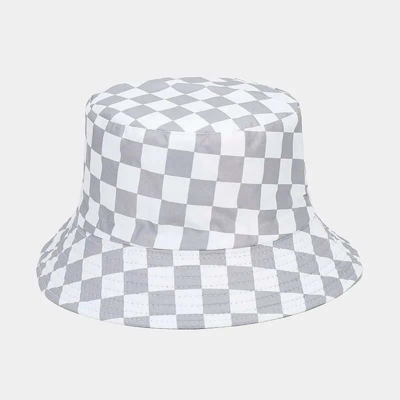 Chessboard Plaid Reversible Bucket Hat